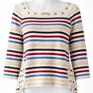 Chic Striped Blouse with Button Accents